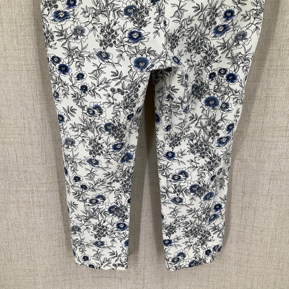 Talbots Chatham Ankle Pant‎ Women 8P Blue Botanical Preppy Coastal Travel Resort - Picture 8 of 14